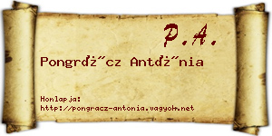 Pongrácz Antónia névjegykártya
